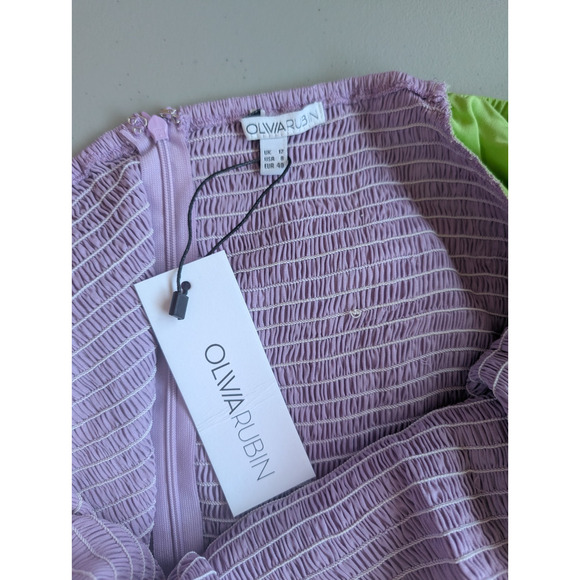 NWD Olivia Rubin Colorblock Smock Long Sleeve Maxi Dress US 8 No Belt #1H457 - Picture 7 of 9